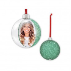 Christmas Bauble Green Glitter